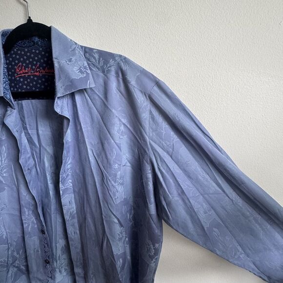 Robert Graham Shirt Mens Large Floral Paisley Long Sleeve Button Up Embroidered - Picture 2 of 12